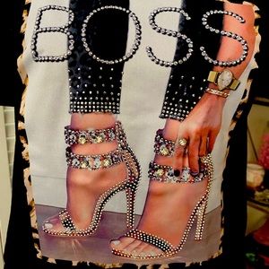 Black Rhinestone Boss T-shirt